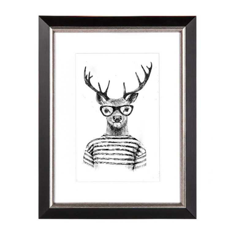 Fotolijst Salieri Zwart/Zilver A2 (42x59,4 cm) - Art Print en Passe Partout