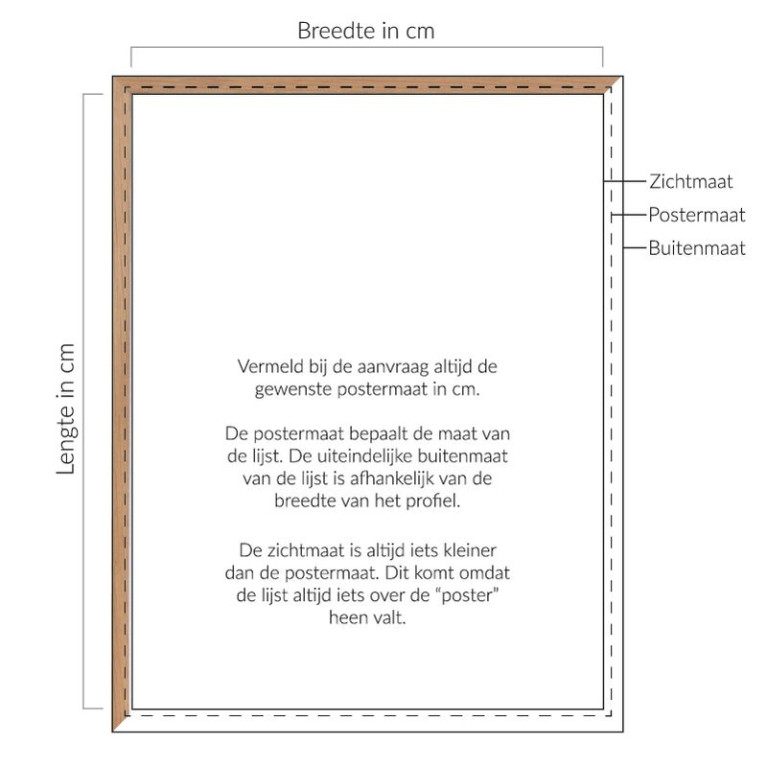 Fotolijst Karlum Eiken - Maatwerk Calculator - Maatwek Calculator