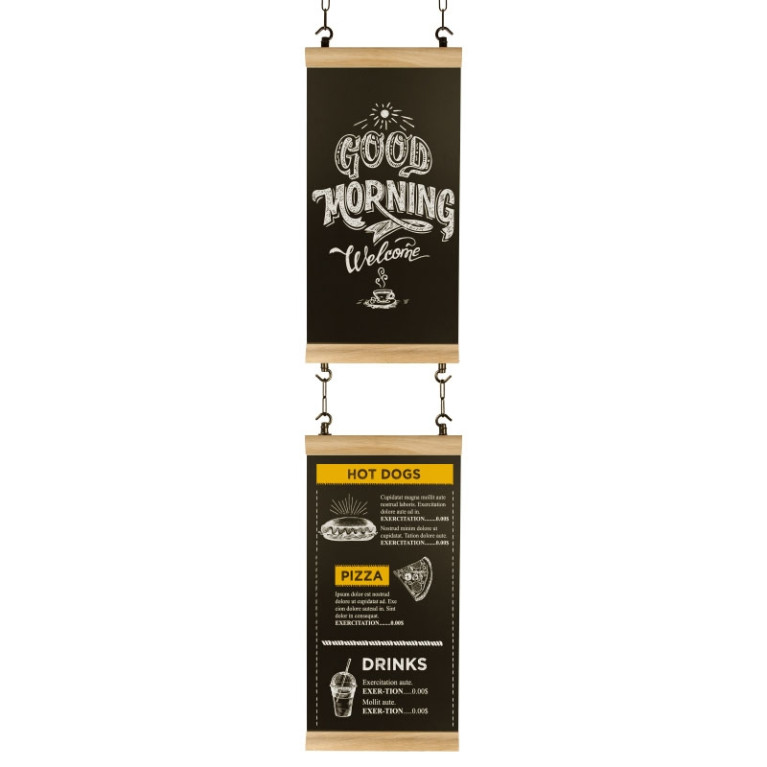 Krijtbord Hook Eiken Industrial Combinatie-set met krijttekening
