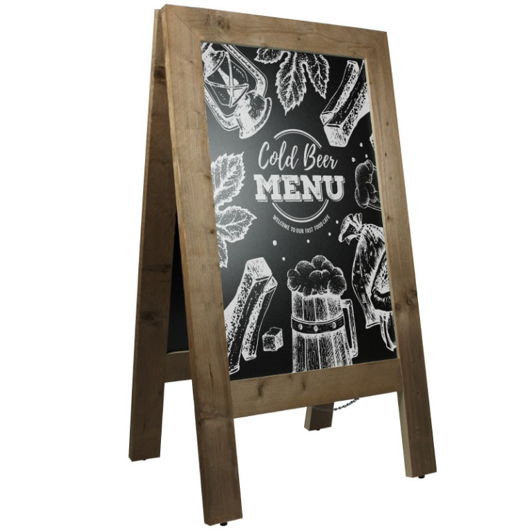 Krijtstoepbord Steigerhout 75x135cm Overview Sfeer