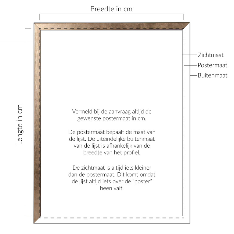 Wissellijst Hout Brons - Maatwerk 