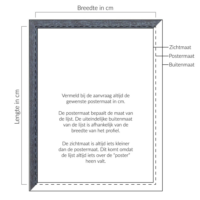 Wissellijst Vergrijsd Breed - Maatwerk Calculator