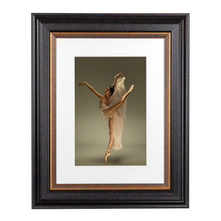 Fotolijst Mozart Zwart/Goud 70x100 cm - Art Print en Passe Partout