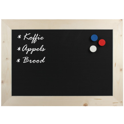 Krijtbord Magnetisch Hout Blank 70x90 cm