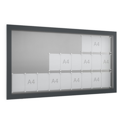 Informatiekast Buiten Draaideur 27x A4 Antracietgrijs