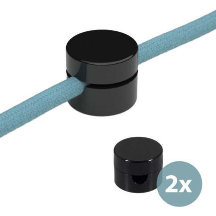 Kabelgeleider Wand Zwart Set van 2